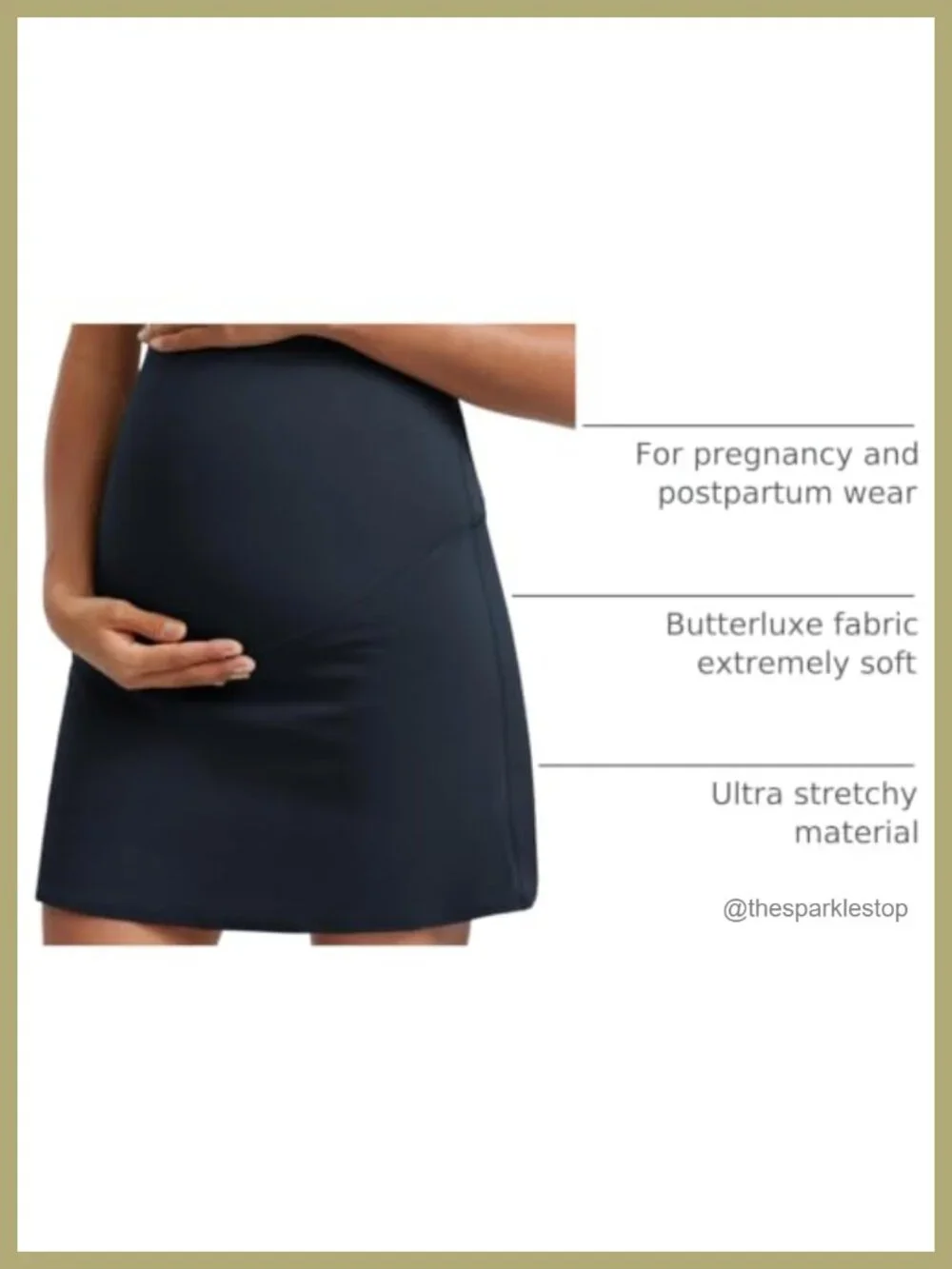 Maternity A-Line Golf Skirt with Built-in Shorts and Pockets, Butterluxe High